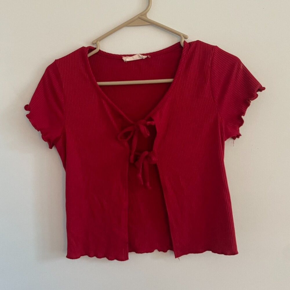 Tie Up Red Crop Top size SMALL